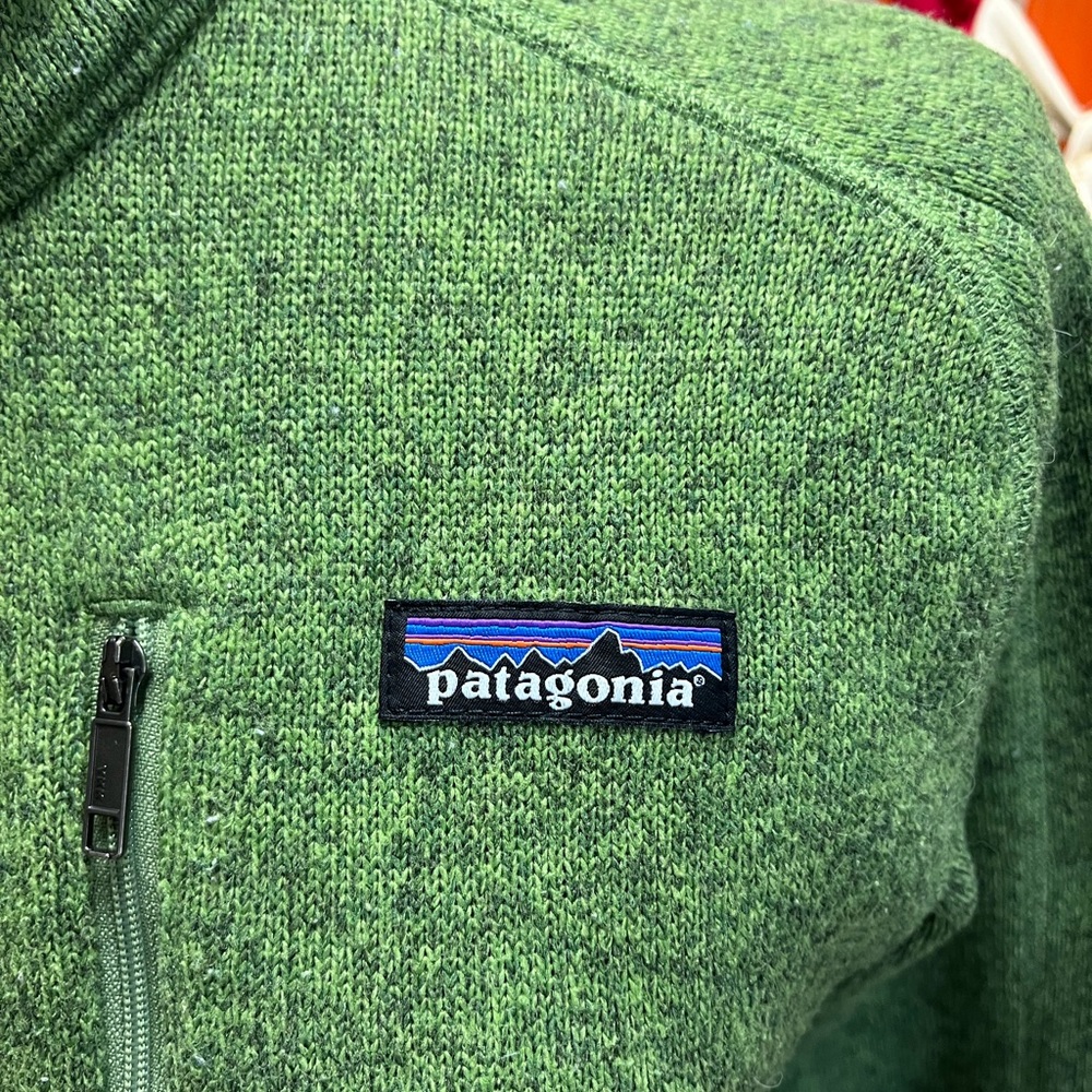 Patagonia Green Fleece Zip Up Sweater - Picture 2 of 4